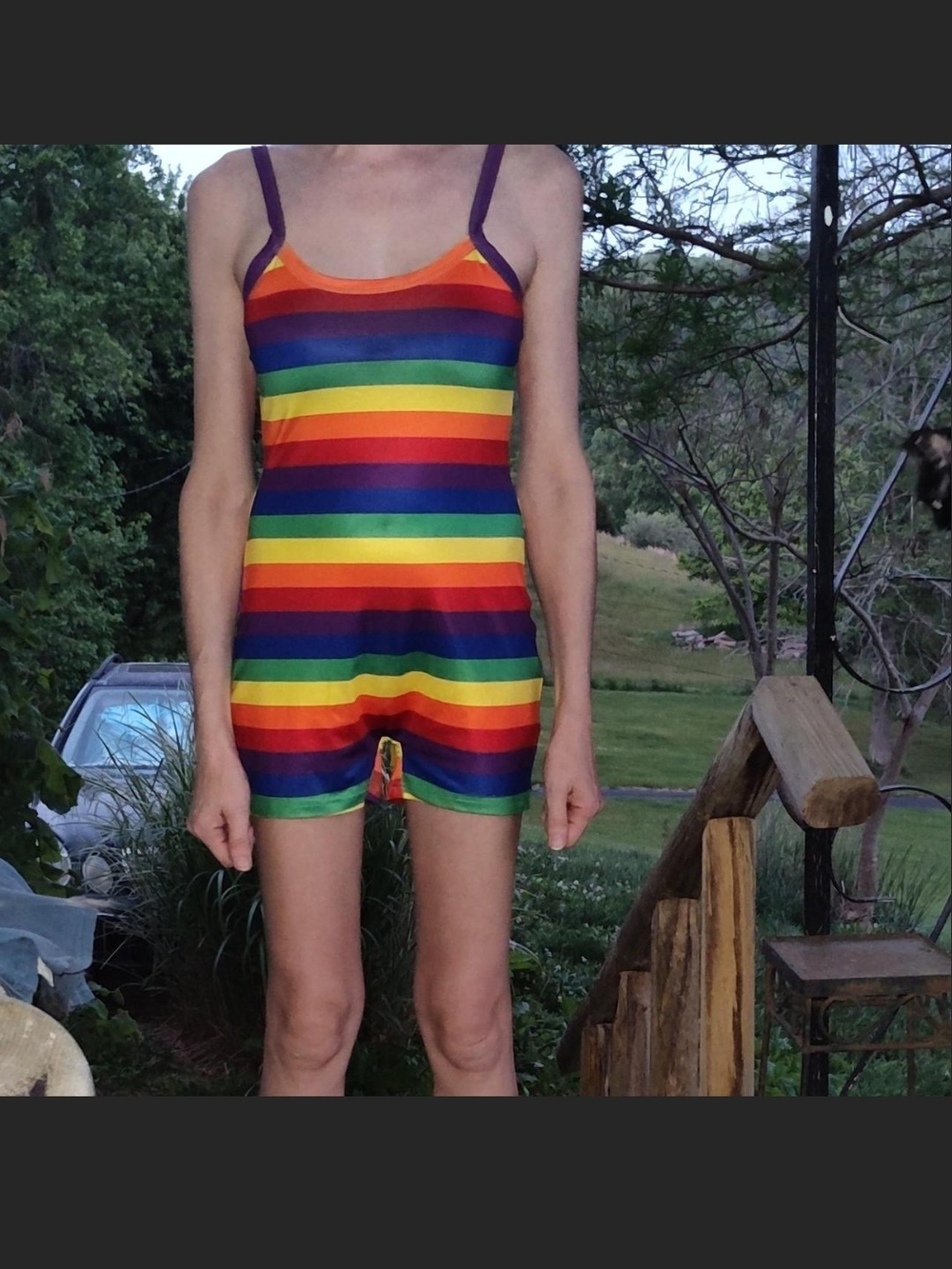 Rainbow Stripe Romper - Multicolor Stripes